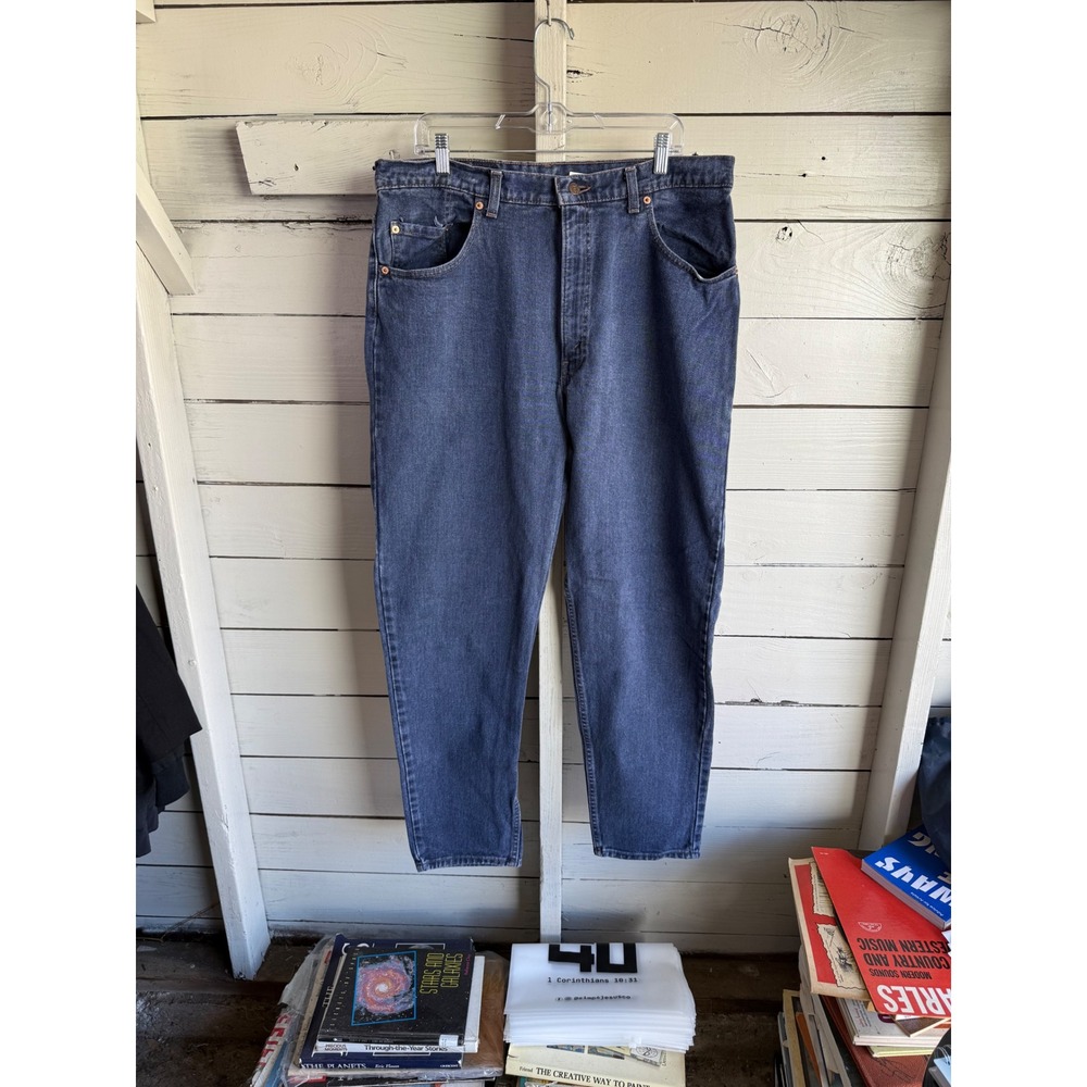 Levis 560 Comfort Fit Tapered Leg Jeans Mens 38x32 Dark Wash Denim Made in USA
